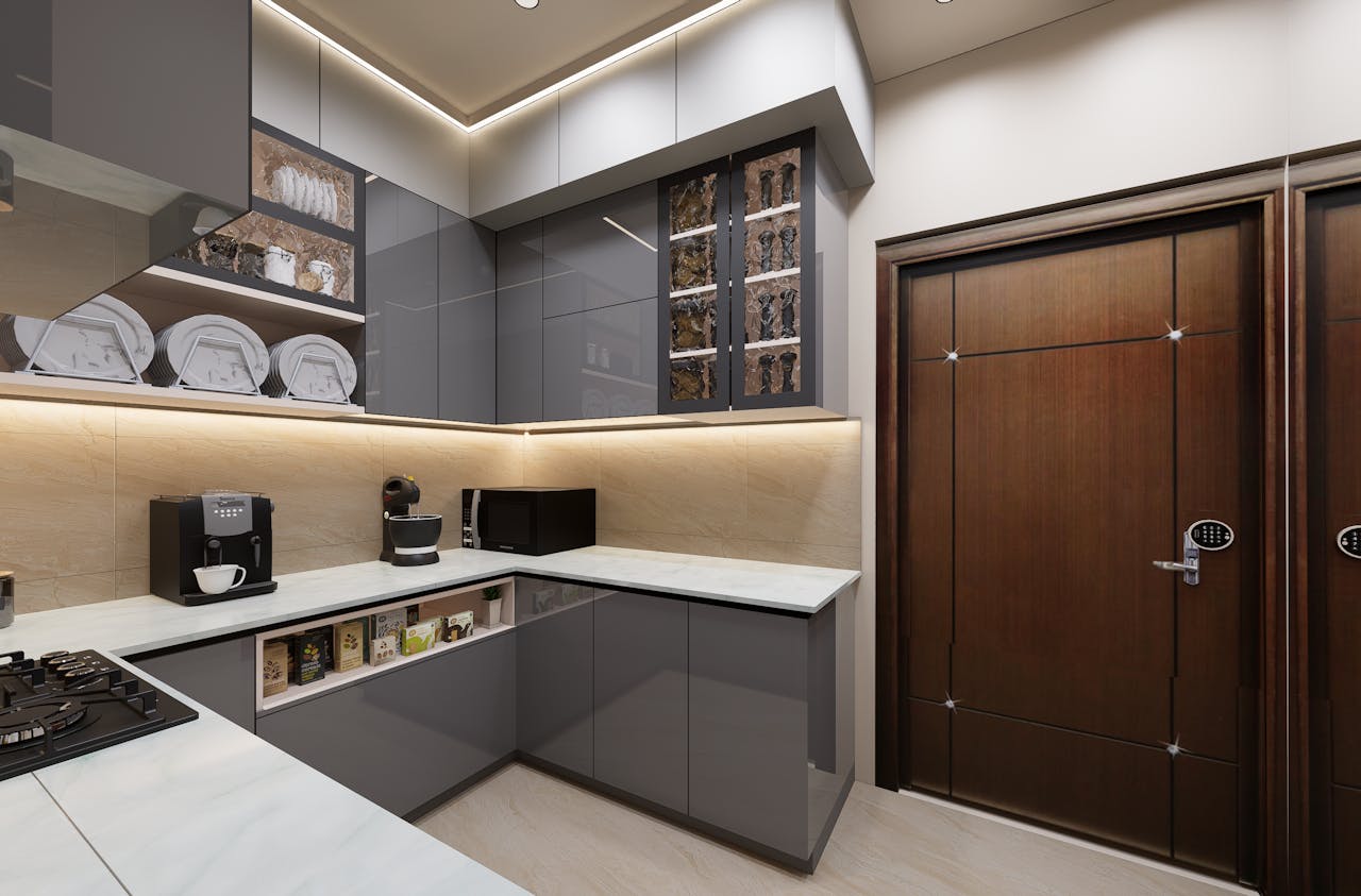 hero-img-02 Contemporary kitchen with sleek cabinets and modern appliances.
